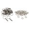 Nickel Plated Key Chain Rings W/ Chain & Split Rings Jewelry Connectors 50 Pcs